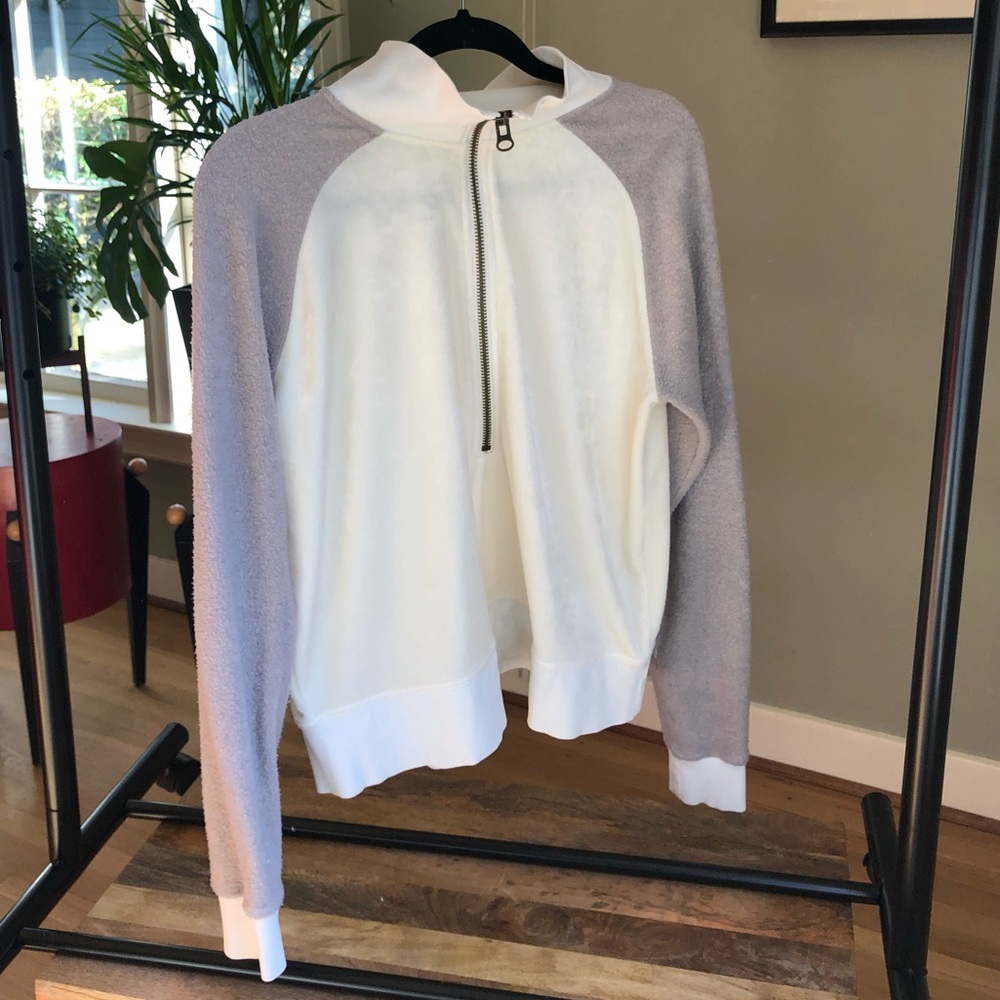 Free Peaople 3/4 Zip Up Block Sweater